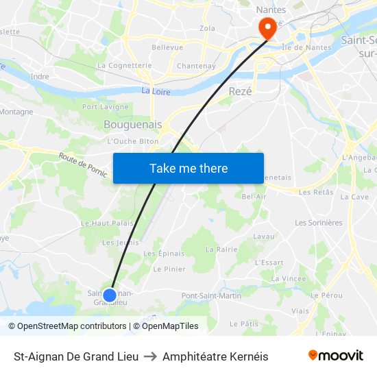 St-Aignan De Grand Lieu to Amphitéatre Kernéis map