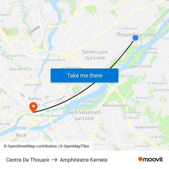 Centre De Thouaré to Amphitéatre Kernéis map