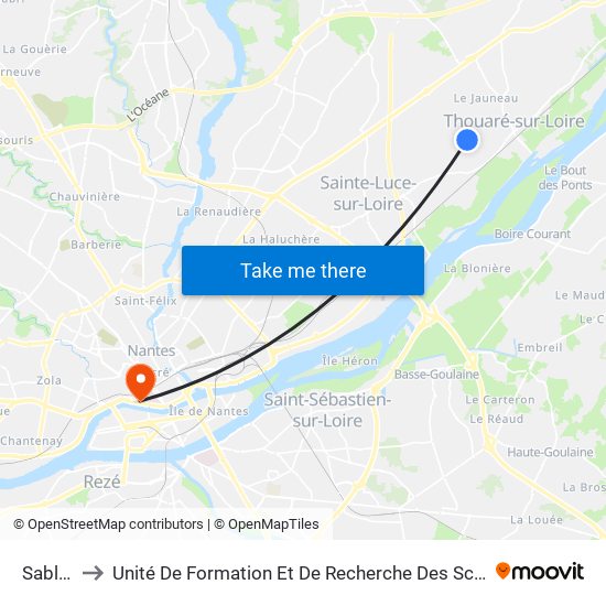 Sables D'Or to Unité De Formation Et De Recherche Des Sciences Pharmaceutiques Et Biologiques map