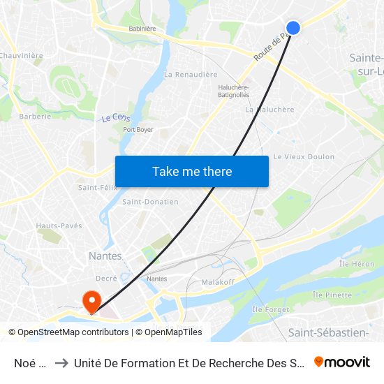 Noé Blanche to Unité De Formation Et De Recherche Des Sciences Pharmaceutiques Et Biologiques map