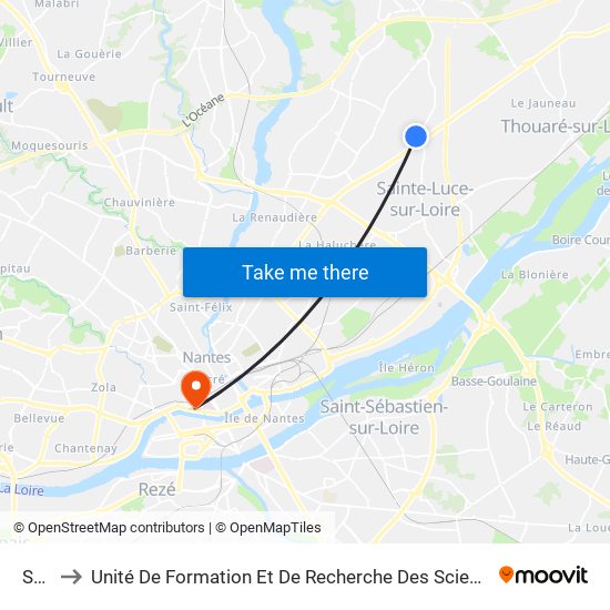 Sercel to Unité De Formation Et De Recherche Des Sciences Pharmaceutiques Et Biologiques map