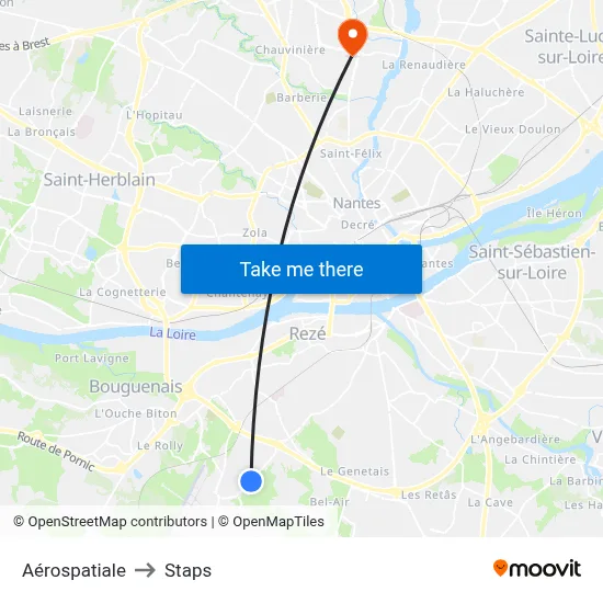 Aérospatiale to Staps map
