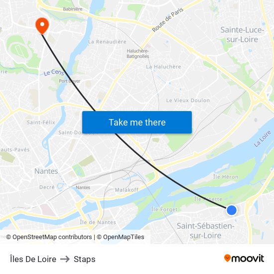 Îles De Loire to Staps map