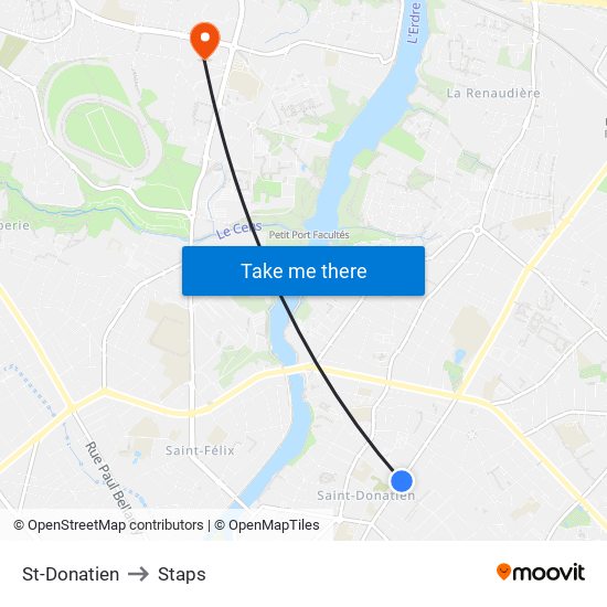 St-Donatien to Staps map