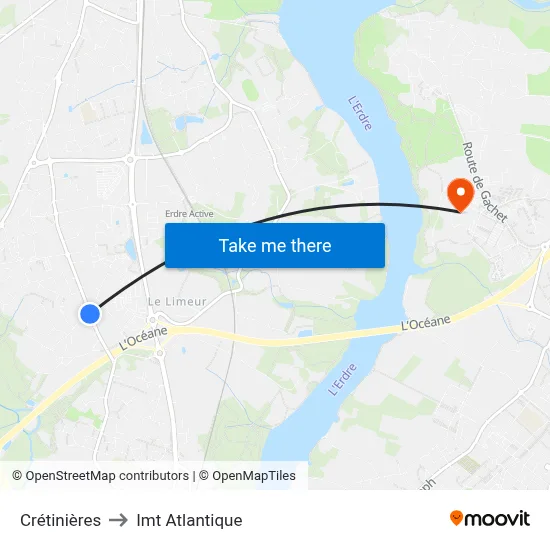 Crétinières to Imt Atlantique map