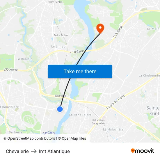 Chevalerie to Imt Atlantique map
