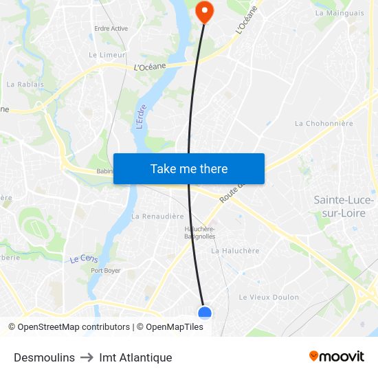 Desmoulins to Imt Atlantique map