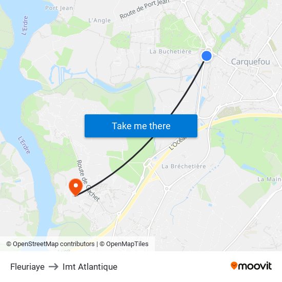 Fleuriaye to Imt Atlantique map