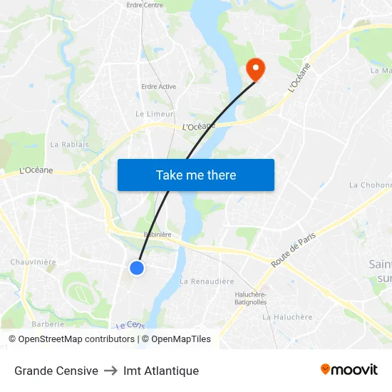 Grande Censive to Imt Atlantique map