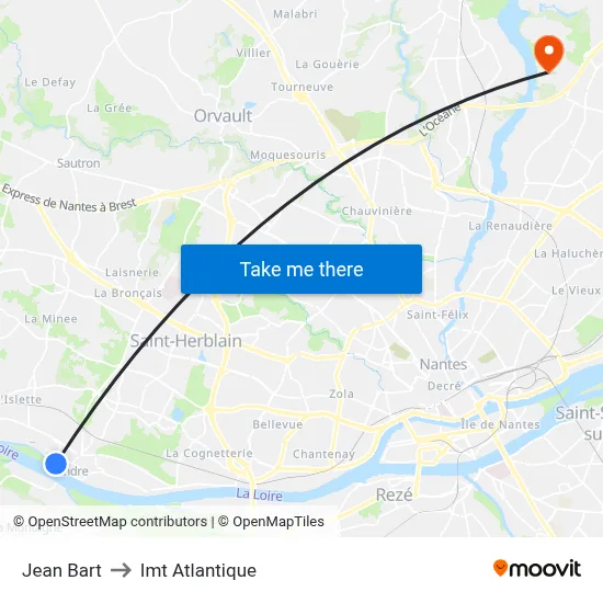 Jean Bart to Imt Atlantique map