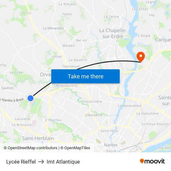 Lycée Rieffel to Imt Atlantique map