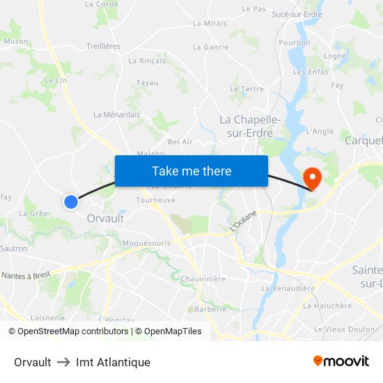 Orvault to Imt Atlantique map
