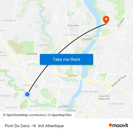 Pont Du Cens to Imt Atlantique map
