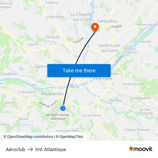 Aéroclub to Imt Atlantique map