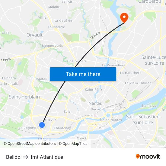 Belloc to Imt Atlantique map