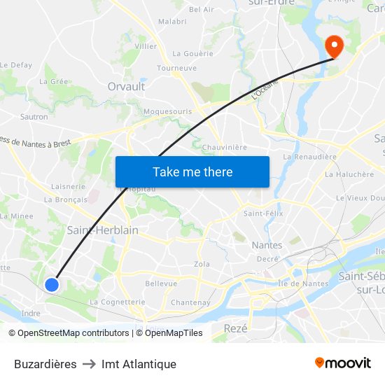Buzardières to Imt Atlantique map