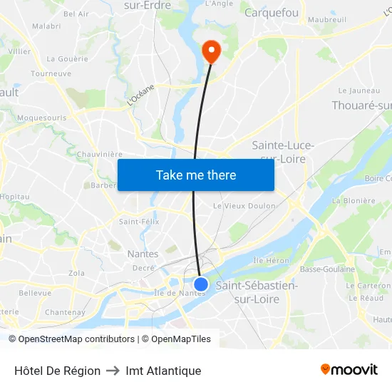 Hôtel De Région to Imt Atlantique map