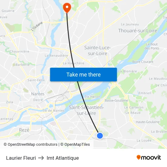 Laurier Fleuri to Imt Atlantique map