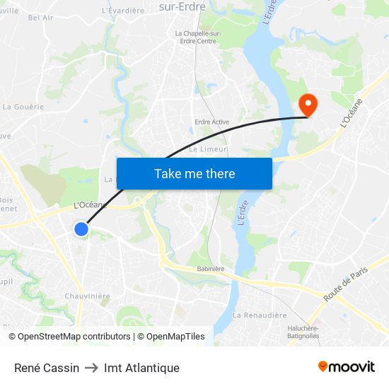 René Cassin to Imt Atlantique map