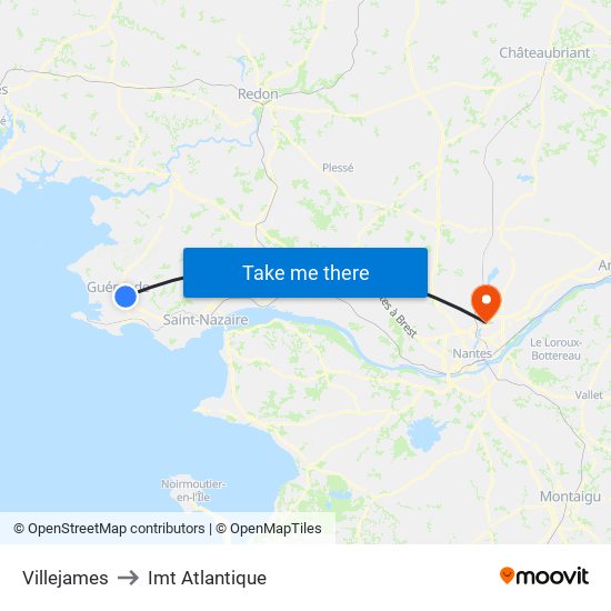 Villejames to Imt Atlantique map