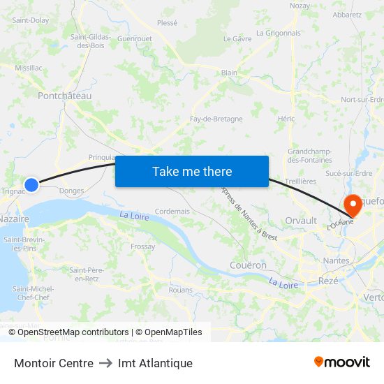 Montoir Centre to Imt Atlantique map