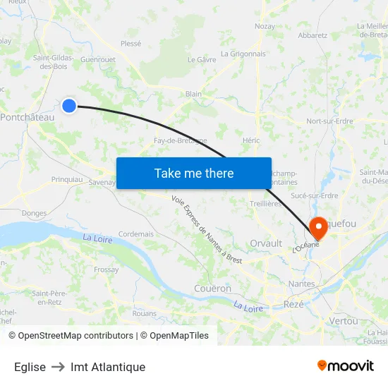 Eglise to Imt Atlantique map