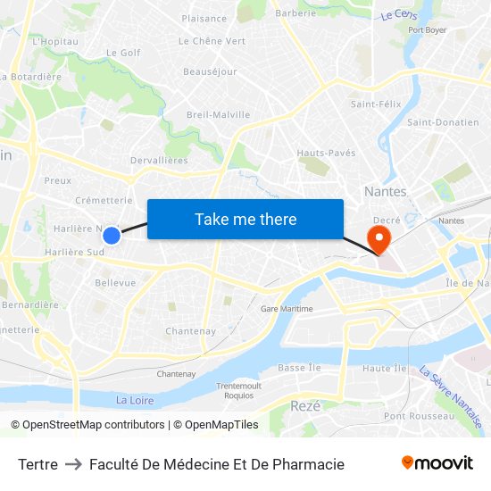 Tertre to Faculté De Médecine Et De Pharmacie map