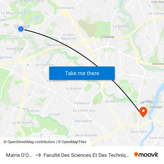 Mairie D'Orvault to Faculté Des Sciences Et Des Techniques De Nantes map