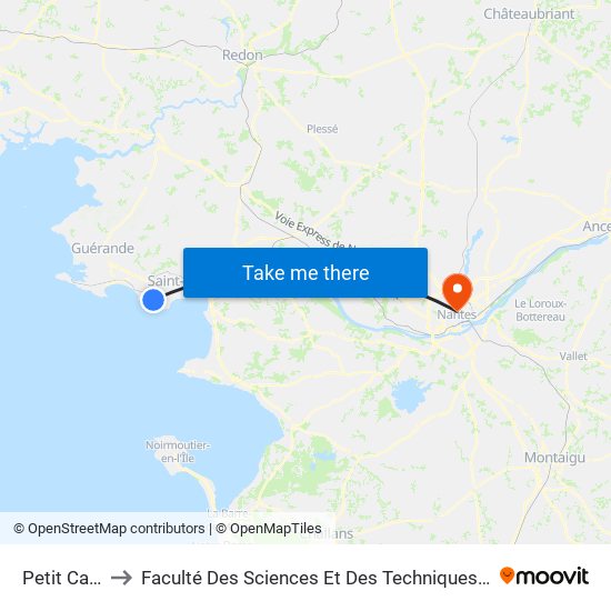 Petit Canon to Faculté Des Sciences Et Des Techniques De Nantes map