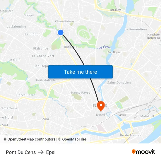 Pont Du Cens to Epsi map