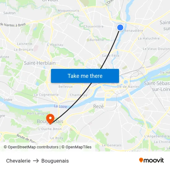Chevalerie to Bouguenais map