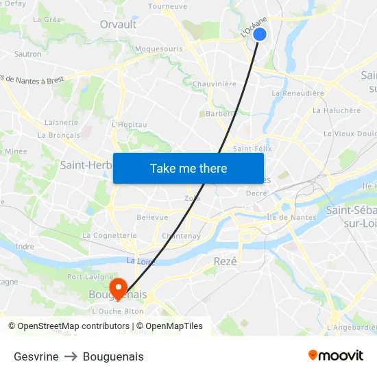 Gesvrine to Bouguenais map