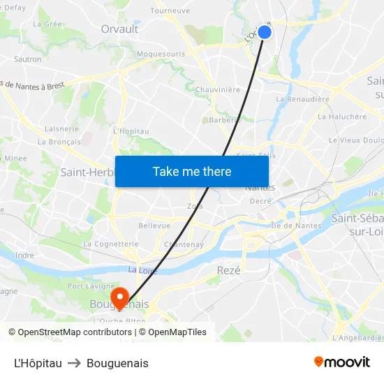L'Hôpitau to Bouguenais map