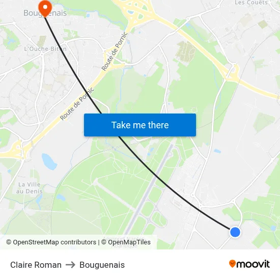 Claire Roman to Bouguenais map