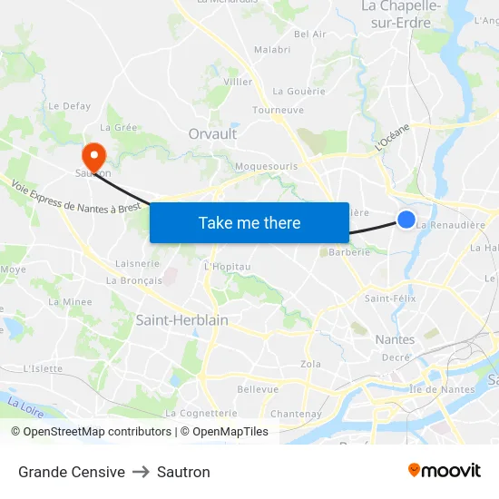 Grande Censive to Sautron map