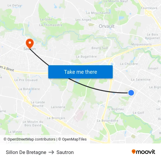 Sillon De Bretagne to Sautron map