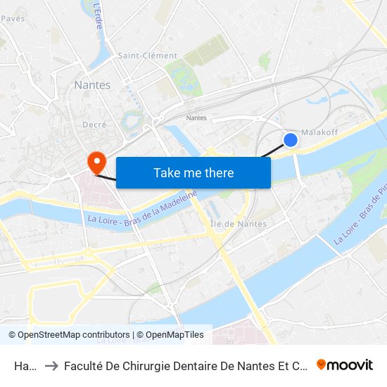 Haubans to Faculté De Chirurgie Dentaire De Nantes Et Centre De Soins Dentaires Du Chu De Nantes map