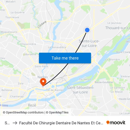 Sercel to Faculté De Chirurgie Dentaire De Nantes Et Centre De Soins Dentaires Du Chu De Nantes map