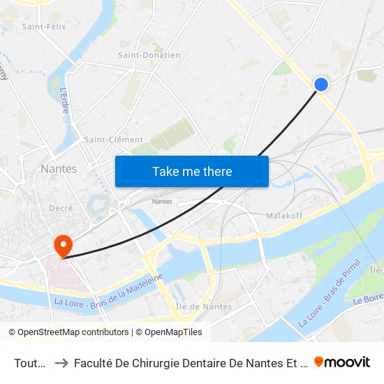 Toutes Aides to Faculté De Chirurgie Dentaire De Nantes Et Centre De Soins Dentaires Du Chu De Nantes map