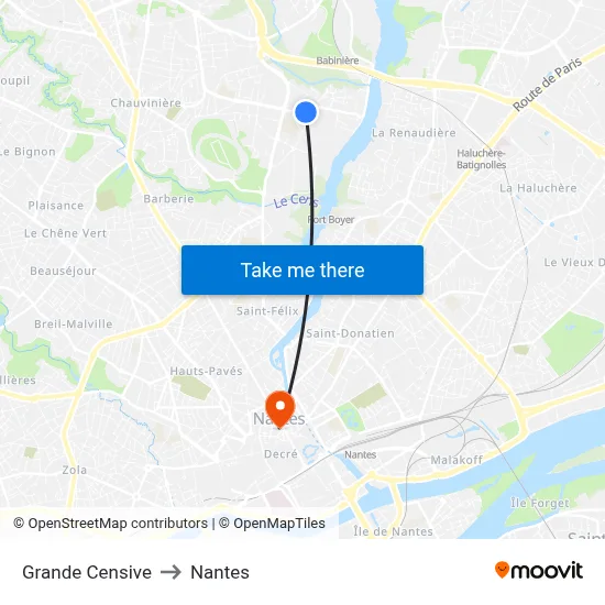 Grande Censive to Nantes map