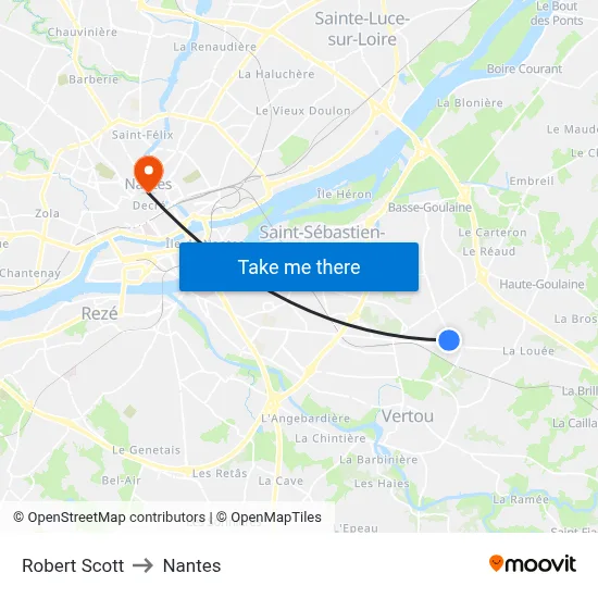 Robert Scott to Nantes map