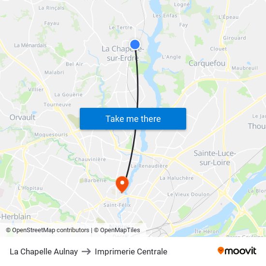 La Chapelle Aulnay to Imprimerie Centrale map