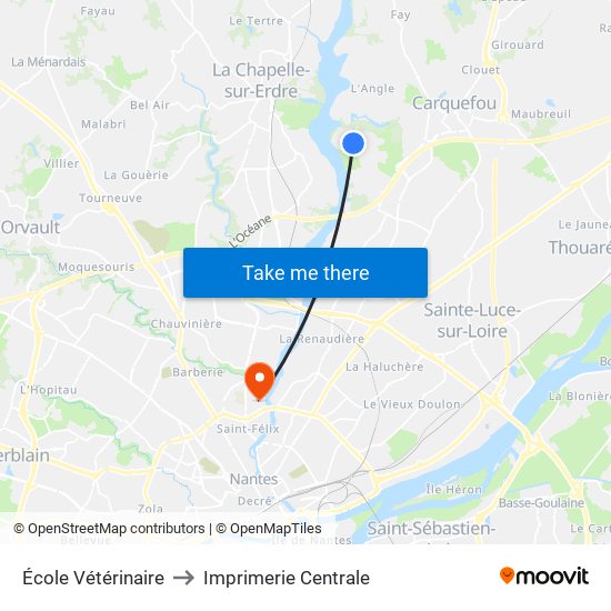École Vétérinaire to Imprimerie Centrale map