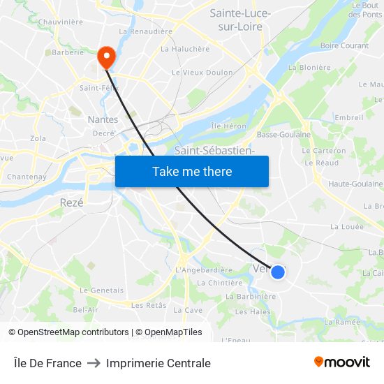 Île De France to Imprimerie Centrale map