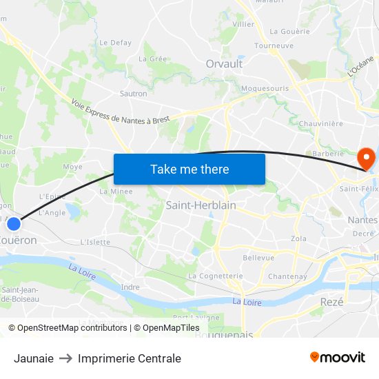 Jaunaie to Imprimerie Centrale map