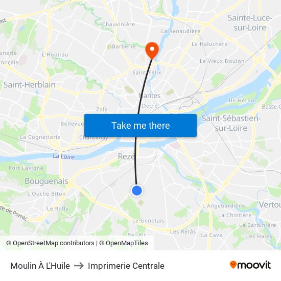 Moulin À L'Huile to Imprimerie Centrale map