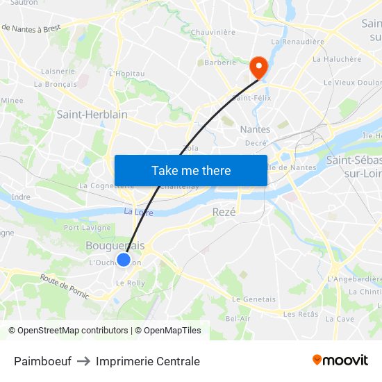 Paimboeuf to Imprimerie Centrale map