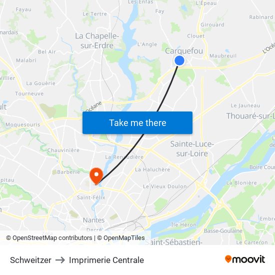 Schweitzer to Imprimerie Centrale map