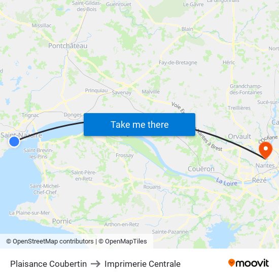 Plaisance Coubertin to Imprimerie Centrale map