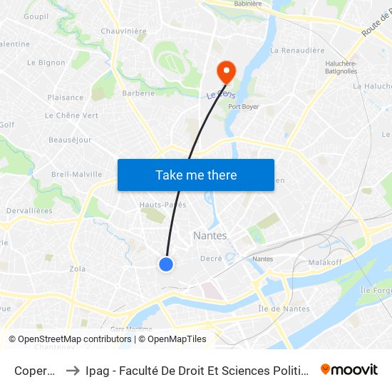 Copernic to Ipag - Faculté De Droit Et Sciences Politiques map